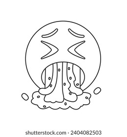 Vomit face emoji vector symbol