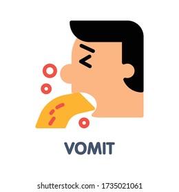 Vomit flat icon style design illustration on white background eps.10