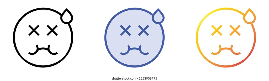 vomit icon. Linear, Blue Fill and Gradient Style Design Isolated On White Background