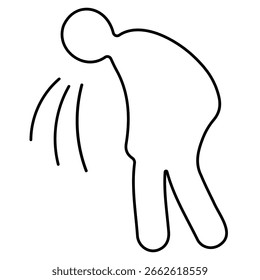 Icono de vómito sobre fondo blanco, Ilustración vectorial.