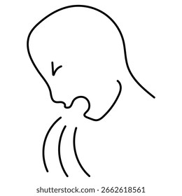 Icono de vómito sobre fondo blanco, Ilustración vectorial.