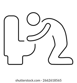Icono de vómito sobre fondo blanco, Ilustración vectorial.