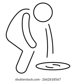 Icono de vómito sobre fondo blanco, Ilustración vectorial.