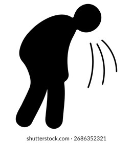 Icono de vómito sobre fondo blanco, Ilustración vectorial.