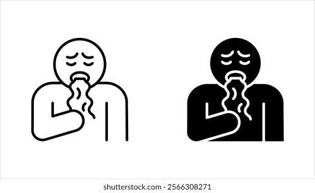 Vomit icon set. Symptoms Virus Infection. vector illustration on white background
