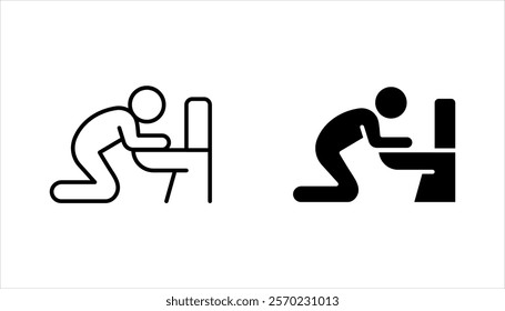 Vomit icon set. Symptoms Virus Infection. vector illustration on white background