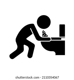 Vomit Icon. Symptoms Virus Infection. Indigestion Feel Sick And Vomiting. Vector Illustration