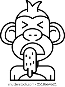 Vomit Line vetor Icon Design