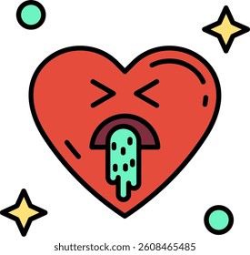 Vomit Line vector Icon Design