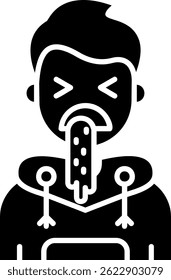 Vomit Linie Vektor Icon Design