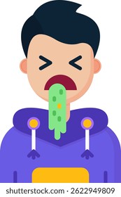 Vomit Line Vector Icon Diseño