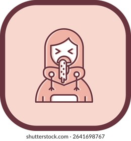 Vomit Line vector Icon Design