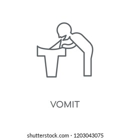 Vomit linear icon. Vomit concept stroke symbol design. Thin graphic elements vector illustration, outline pattern on a white background, eps 10.