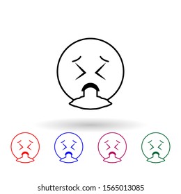 Vomit multi color icon. Simple thin line, outline vector of emoji icons for ui and ux, website or mobile application
