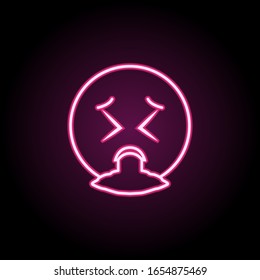 Icono de neón vómito. Línea delgada simple, contorno vector de iconos emoji para ui y ux, sitio web o aplicación móvil