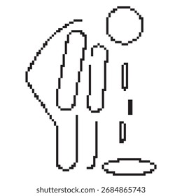 Icono de píxel de vómito, 8 bits. Ilustración vectorial aislada.