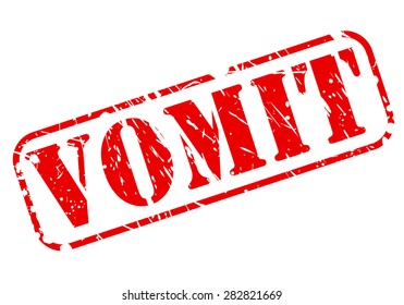 Vomit red stamp text on white