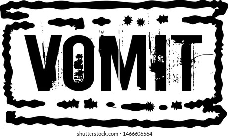 VOMIT stamp on white background