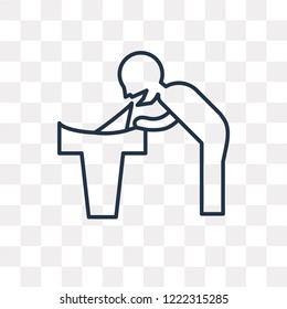 Vomit vector outline icon isolated on transparent background, high quality linear Vomit transparency concept can be used web and mobile