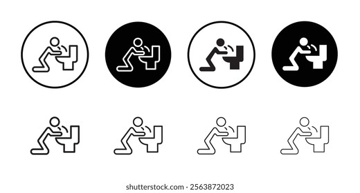 vomiting in bathroom icon web design in vector