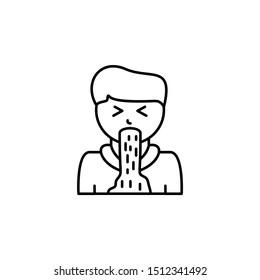 Vomiting, disease. Vector icon. On white background