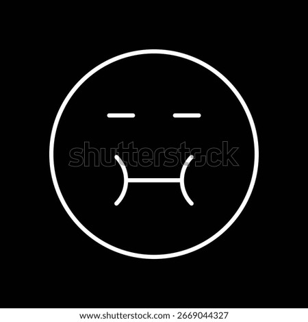 Vomiting Emoji icon. Sick face expression cartoon symbol in flat style.