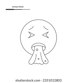 Vomiting Emoji Icon Vector Design.