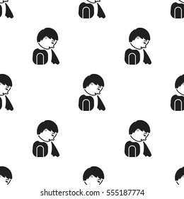 Vomiting icon black. Single sick icon from the big ill, disease black.