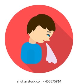 Vomiting icon cartoon. Single sick icon from the big ill, disease collection.