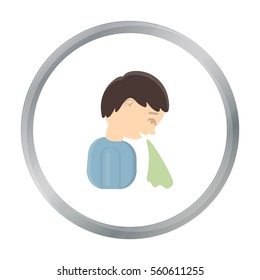 Vomiting icon cartoon. Single sick icon from the big ill, disease cartoon.