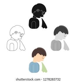 Vomiting icon cartoon. Single vector symbol sick icon from the big ill, disease cartoon.
