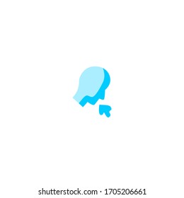 Vomiting Icon. Puke Icon. Simple, Flat, Blue. Medical And Health Icon.