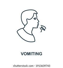Vomiting icon. Simple illustration from coronavirus collection. Creative Vomiting icon for web design, templates, infographics and more