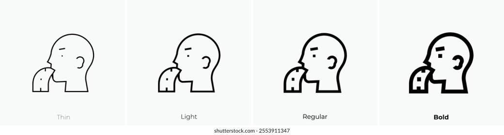 vomiting icon. Thin, Light Regular And Bold style design isolated on white background
