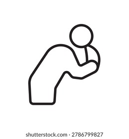vomiting icons outline and Flat Style,transparent background