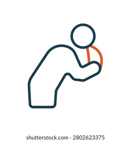 vomiting icons outline and Flat Style,transparent background