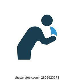 vomiting icons outline and Flat Style,transparent background