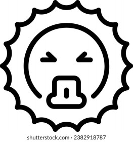 vomiting line icon illustration vector