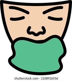 vomiting Vector illustration on a transparent background. Premium quality symbols. Stroke vector icon for concept and graphic design.