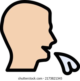 Vomiting Vector illustration on a transparent background.Premium quality symmbols.Stroke vector icon for concept and graphic design.