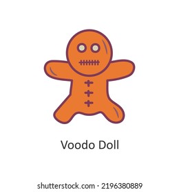 Voodo Doll vector filled outline Icon Design illustration. Halloween Symbol on White background EPS 10 File