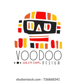 Voodoo African and American magic logo with abstract skull