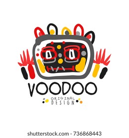 Voodoo African and American magic logo with abstract head