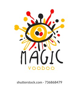 Voodoo African and American magic logo eye with needles