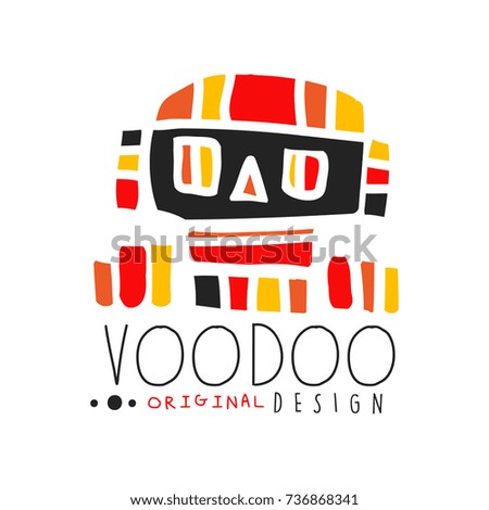Voodoo African and American magic logo with abstract skull
