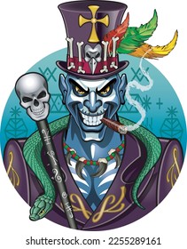 
Voodoo-Charakter Baron Samedi, eine Leine der Toten