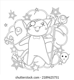 Voodoo Coloring page for adult | 
 Horror coloring book page for kids and adults ,Voodoo doll vector, Halloween cursed doll coloring page