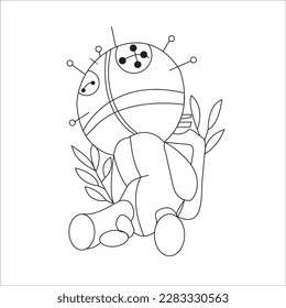 Voodoo Coloring page for kids Horror coloring book page 