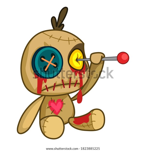 Voodoo Doll Cartoon Cursed Doll Vector Stock Vector (Royalty Free ...