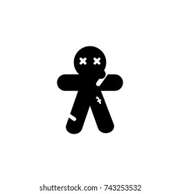 Voodoo doll cartoon icon on white background